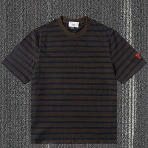 Ami Paris Striped Short Sleeve
